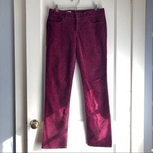 Gap Straight Fit Red Corduroy Cheetah Print Jeans